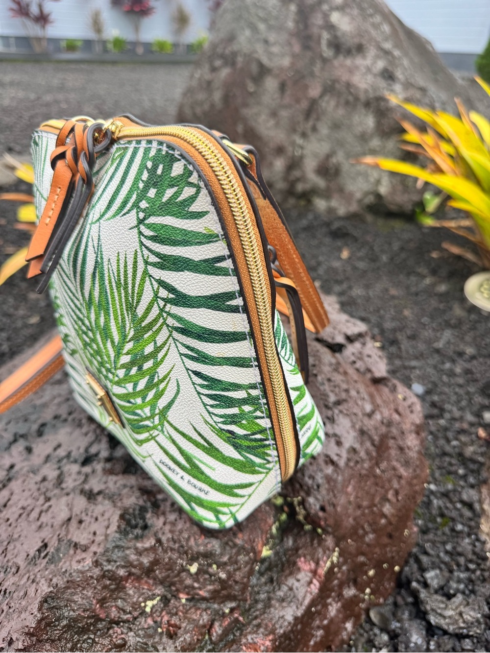 Dooney & Bourke Palm Leaf Print Crossbody Bag Tropical Mini Purse - Picture 4 of 14